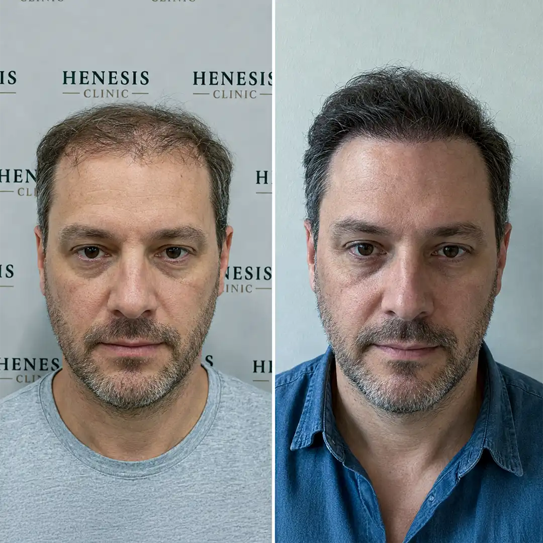 Before-treatment and 12-month follow-up photographs from documented case HNS-0071